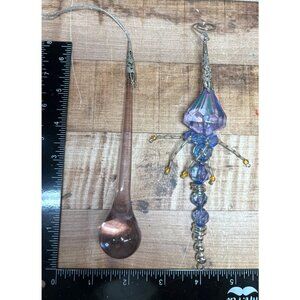 Purple & Silver Crystal Ornament With Decorative Beadwork